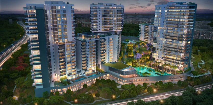 Embassy Lake Terraces view from Hebbal Flyover