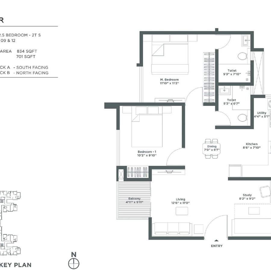 Embassy Verde Apartment in Devanhalli North Bangalore Floor Plan Laveder 2.5 Bhk