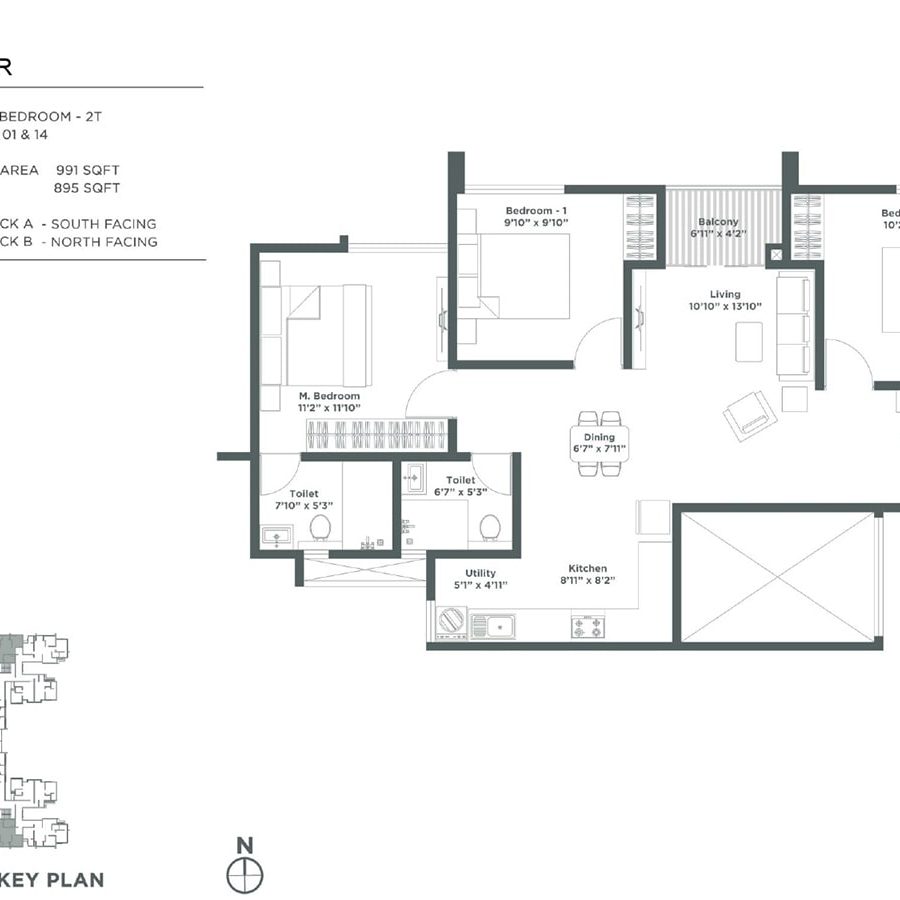 Embassy Verde Apartment in Devanhalli North Bangalore Floor Plan Laveder 3 Bhk